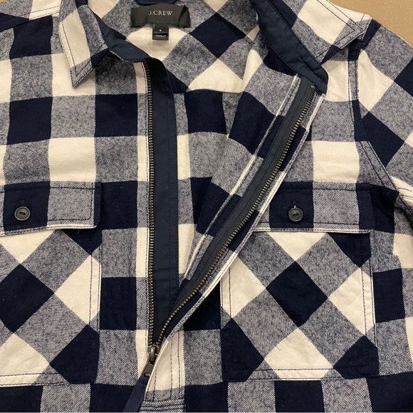 J. Crew Women’s Buffalo Check Half Zip Shirt Jacket Cotton/Wool Blend Size Small - Picture 6 of 13